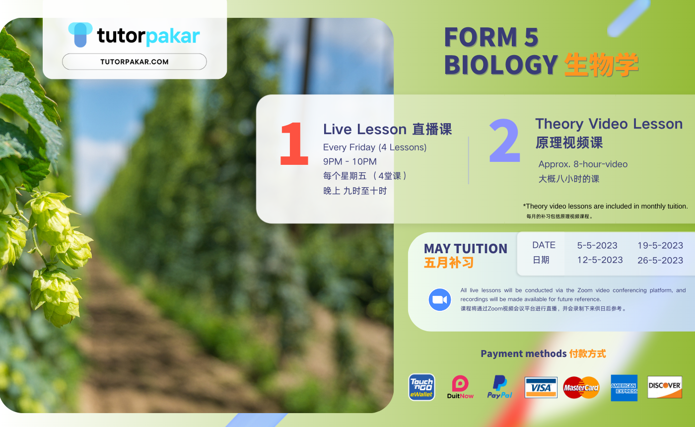 Form 5 Biology – May Tuition